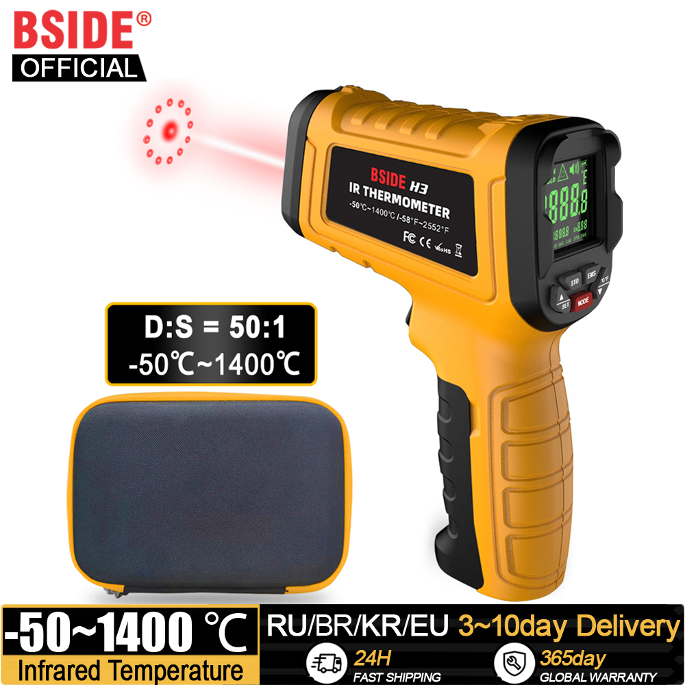 Digital Thermometer Infrared - BSIDE -50~1400C Infrared Thermometer Professional 50:1