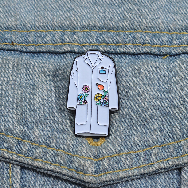 Floral Lab Coat Enamel Pins Cu - Medical Lab Logo 评论和价格
