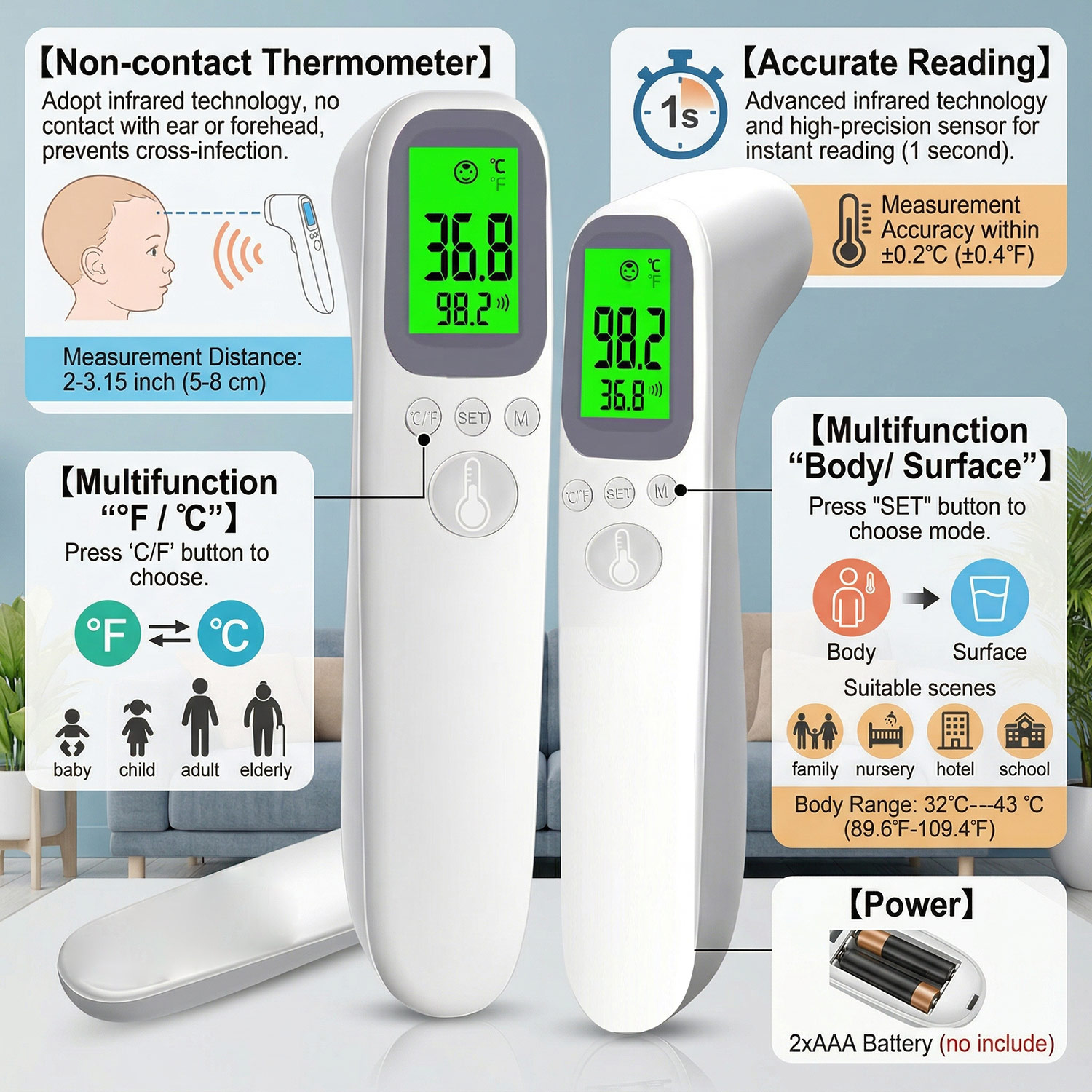 Ear Forehead Infrared Thermome - Digital Thermometer Infrared 评论和价格