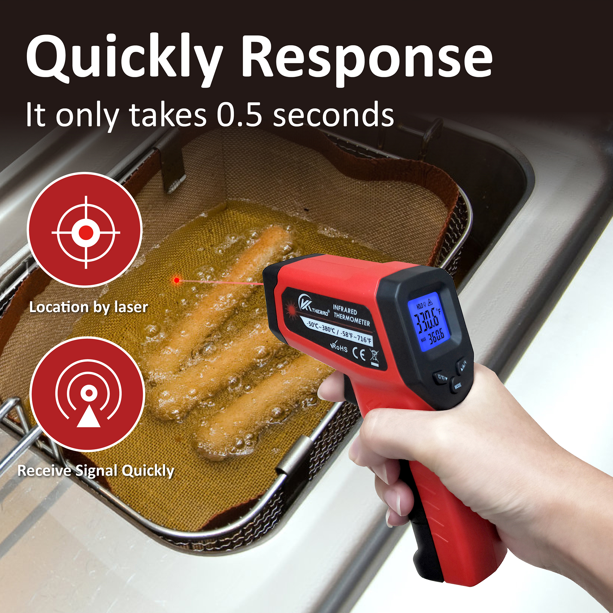 LCD Industrial Electronic Ther - Digital Thermometer Infrared 评论和价格