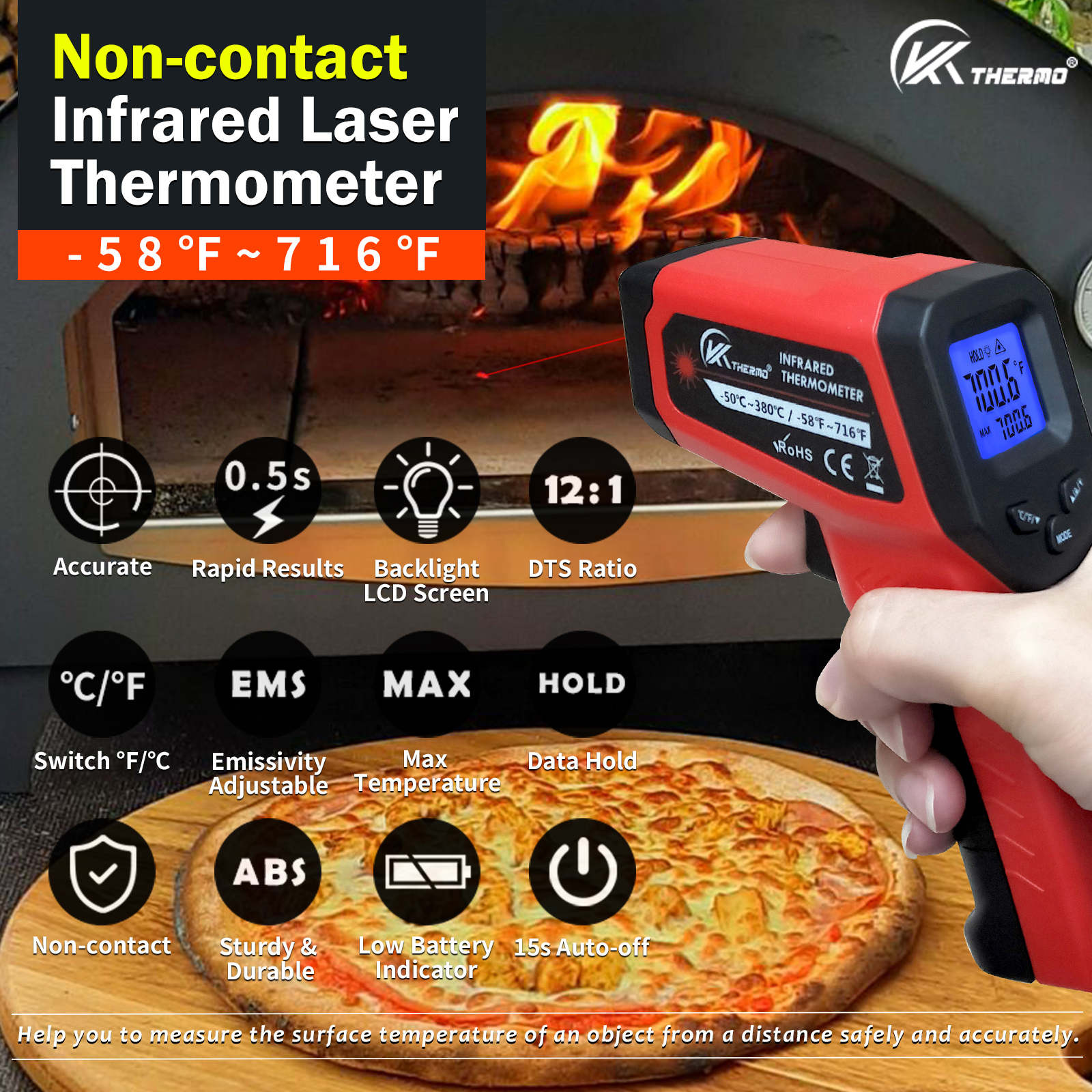 LCD Industrial Electronic Ther - Digital Thermometer Infrared 评论和价格
